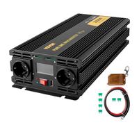 VEVOR 2500W Invertitore a Onda Sinusoidale Pura GYS-2500W con LCD, Potenza di Uscita, 12V CC a 230V CA, Inverter Onda Pura 12V 230V 2500W, Invertitore Convertitore di Potenza, con LCD e Telecomando