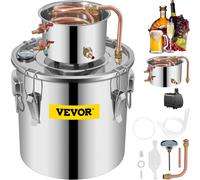 VEVOR 3 5 8 Gal Distillatore Moonshine Alcol Brew Acqua Vino Olio Essenziale Kit di Preparazione in Rame Inossidabile con Pompa per la Casa FAI DA TE 3 Gal