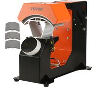 VEVOR 3 in 1 Cap Press Macchina per la stampa a caldo 16,3x8 cm, Pressa a caldo Transferpress con 3 dimensioni di pad 16,8x7 cm, 16,8x9,8 cm, 15,5x7,6 cm, Pressa a caldo Transferpress Regolatore di te