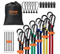VEVOR 30 Pezzi Set Corde Elastiche 8 mm Cinghie Resistenti con Moschettoni