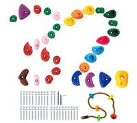 VEVOR 32 Prese per Arrampicata su Roccia di Diverse Dimensioni, Rocce da Arrampicata di Multicolori per Bambini Adulti, con Corda da Arrampicata Colorata e Hardware di Montaggio, per Interni Esterni