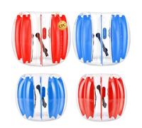 VEVOR 4 Palloni Gonfiabili Trasparenti Diametro 0,9m+1,2m in PVC Blu Rosso Divertimento Sportivo per Giardino, Campeggio, Picnic, Parco, Prato, Palla da Sumo, per Adolescenti, Set 4 pz, con Maniglia
