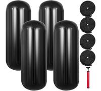 VEVOR 4 parafanghi per barche a coste 10 "x 28" foro centrale nero per barche