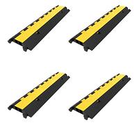 VEVOR 4 Pezzi 100x25x5cm Passacavo A Pavimento In Gomma 2 Slot Capacità 40T Passacavo Per Pavimento Con 2 Canali