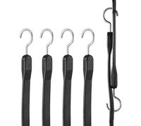 VEVOR 4 Pezzi di Corda Elastica Piatta, Cinghie Elastiche Resistenti 20 mm con Ganci a S in Acciaio, Include Corda Elastica da 1016 mm, per Merci, Teloni, Camion e Tende, Corda Elastica Piatta Nero