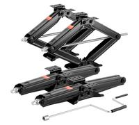 VEVOR 4 Pezzi RV Cric a Forbice, con Manovella, Base, Livella a Bolla d'Aria, Stabilizzatore Livellamento 103-595 mm, Cric Stabilizzatore Sollevamento di Altezza Carico max. 4082 kg