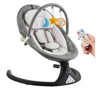 VEVOR Altalena a Dondolo per Bambini, 5 Velocità 3 Posizioni di Seduta, Sdraietta per Neonati con Bluetooth, 10 Ninne Nanne e Barra dei Giocattoli, Altalena Portatile per Neonati, Capacità Peso 9 kg