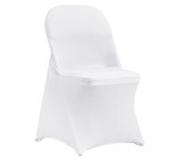 VEVOR 50 Pezzi Bianco Coprisedie Pieghevoli in Spandex Elasticizzato, Coprisedie Universali, Fodere Protettive Lavabili Rimovibili, Matrimoni, Banchetti, Feste, Vacanze, Celebrazioni, Sala Pranzo