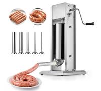 VEVOR 5L Manual Sausage Bagging Machine, Vertical Meat Bagging Machine, Dual Speed, Heavy Duty Stainless Steel with 5 Tubes of Bagging for Commercial and Home Use