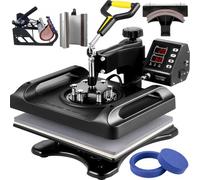 VEVOR 6 in 1 Macchina Digitale Intelligente per Pressa a Caldo 29 x 38 cm Nera