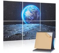 VEVOR 6 Pezzi Pannelli Acustici Artistici, Pannelli Fonoassorbenti Decorativi Autoadesivi da Parete Registrazione per Casa, Ufficio, Studio, Sala giochi, Teatro, Terra, 600 x 600 x 10 mm