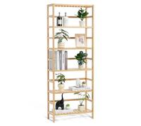 VEVOR 6 Ripiani Libreria in Bambù, Scaffale Portaoggetti Autoportante Multifunzionale Porta Piante per Fiori, Scaffale per Archiviazione per Bagno Camera da Letto Ufficio Studio Colore Naturale