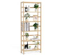 VEVOR 6 Ripiani Libreria in Bambù, Scaffale Portaoggetti Autoportante Multifunzionale Porta Piante per Fiori, Scaffale per Archiviazione per Bagno Camera da Letto Ufficio Studio Colore Naturale
