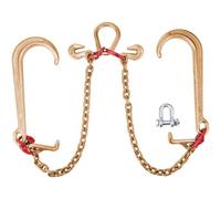 VEVOR 7,9 mm x 61 cm G80 Briglia con catena a V con 2 gambe e ganci a J grandi e ganci a T da 15