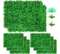 VEVOR 8 Pezzi Artificiale Pannello da Siepe di Bosso, 61x40,6 cm, Siepi Artificiali, Recinzione Artificiale Bosso, Edera Finta Effetto Realistico Decorazione Plastica Colore Verde, Spessore da 4 cm