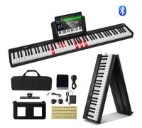 VEVOR 88 Tasti Tastiera Pieghevole Pianoforte Portatile Bluetooth MIDI Nero