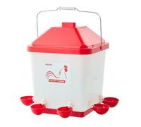 VEVOR Abbeveratoio Automatico per Polli da 19 L, 6 Porte per l'Acqua, Tazza per l'Acqua a Riempimento, con Maniglia e Anello di Gomma Sigillato, Materiale PP Impermeabile, Design Senza Sprechi