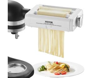VEVOR Accessorio Rullo per Sfogliatrice di Pasta Adatto per Impastatrice, Rullo di Tagliapasta Acciaio Inox 3-in-1 Compatibile per Robot da Cucina Commerciale Spessore Regolabile 8 Livelli