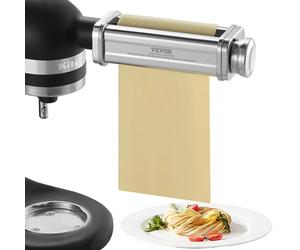 VEVOR Accessorio Rullo per Sfogliatrice di Pasta Adatto per Impastatrice, Rullo per Tagliapasta in Acciaio Inox Compatibile per Robot da Cucina Spessore Regolabile Larghezza 14cm