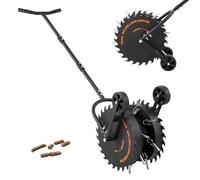 VEVOR Aeratore a rullo per prato da 42,2 cm, con denti anti-intasamento, resistente e antiruggine, tappi per l'estrazione dell'erba del cortile, strumento di aerazione manuale per l'allentamento del