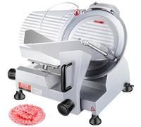 VEVOR Affettatrice Commerciale, Affettatrice Elettrica Gastronomia 240 W, Affettatrice Elettrica per Alimenti con Lama in Acciaio al Carbonio da 10 Pollici, Affettatrice 350-400 Giri/min, Spessore