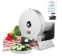 VEVOR Affettatrice Elettrica per Verdure, Affettatrice Commerciale Spessore 0-12 mm, Convertibile a Manuale, Affettatrice per Alimenti in Acciaio Inox, Ampia Porta di Alimentazione per Verdure