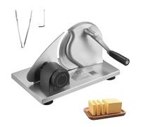 VEVOR Affettatrice Manuale per Pane, Taglia Formaggio con Spessore Regolabile da 0 a 15 mm, Affettatrice per Pane a Manovella con Lama in Acciaio Inossidabile per Cucina, Panetteria, Feste