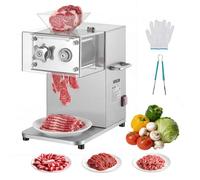 VEVOR Affettatrice per Carne Potenza 850 W, Affettatrice per Verdure Morbide Carne Disossata Spessore di Taglio da 5 mm, Cucina Ristorante Supermercato Portata max 250 kg/h in Acciaio Inox 36 Lame