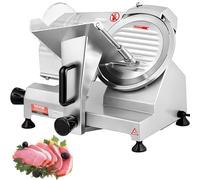 VEVOR Affettatrice Professionale, Affettatrice Elettrica Gastronomia 200W, Affettatrice 350-400 Giri/min con Lama in Acciaio al Carbonio da 8", Affettatrice Elettrica a Spessore Regolabile da 0 a