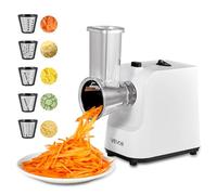 VEVOR Affettaverdure Grattugia da Cucina, Macchina per Insalata, Affettatrice per Verdure, Grattugia Rotante con 5 Accessori, Tagliaverdure con Lame in Acciaio Inox per Formaggio, Affettatura Rapida