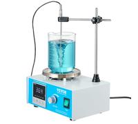 VEVOR Agitatore Magnetico con Piastra Riscaldante, Kit di Agitazione da 1000 ml con Manopola di Velocità Regolabile, Piastra di Agitazione con Potenza Riscaldante 1500 RPM 250 W Max 99,9 °C Bianco