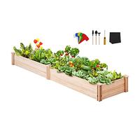 VEVOR Aiuola da Giardino Rialzata, Fioriera in Legno da 7,9 x 2 x 0,8 Piedi, Scatole per Piante da Esterno con Base Aperta, per Coltivare Fiori/Verdure/Erbe in Cortile/Giardino/Patio/Balcone