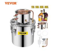 VEVOR Alambicco Distillatore 3/5/8 Galloni Distillatore per Grappa in Acciaio Inox e Rame Rosso Distillatore Acqua con Un Fusto Distillatore Oli Essenziali Kit per Produzione di Vino Brandy Whisky