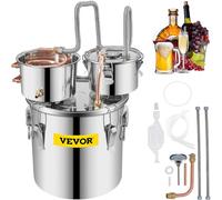 VEVOR Alambicco Distillatore Acqua Vino Grappa 12L in Acciaio Inox Tubo di Rame