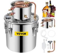 VEVOR Alambicco Distillatore 3Gal/11,4L Distillatore per Grappa in Acciaio Inox e Rame Rosso Distillatore Acqua con Un Fusto Distillatore Oli Essenziali Kit per Produzione di Vino Brandy Whisky Vodka