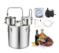 VEVOR Alambicco per Alcol Distillatore 50 L Fusto Pompa Whisky Vino Grappa, Distillatore per Alcol Termometro a Doppia Scala, Kit per Produzione Uso Domestico in Acciaio Inox Temperatura 0℃ a 200℃