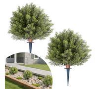 VEVOR Alberi di Cipresso Artificiali con Picchetto da Terra, 2 Set da 406 mm, Arbusti e Cespugli Finti, Piante in Vaso, Finti Alberi di Seta dall'Aspetto Reale per Decorazioni, Portici Anteriori