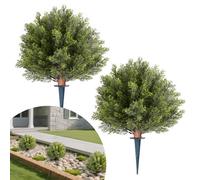 VEVOR Alberi di Cipresso Artificiali con Picchetto da Terra, 2 Set da 406 mm, Arbusti e Cespugli Finti, Piante in Vaso, Finti Alberi di Seta dall'Aspetto Reale per Decorazioni, Portici Anteriori