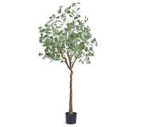 VEVOR Albero Artificiale, 181 cm Alta Albero Eucalipto Pianta Finta Realistica con Vaso Φ170x145 mm, Materiale PE Sicuro e Protezione Antiribaltamento Decorazione per Casa Ufficio Interni ed Esterni