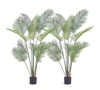 VEVOR Albero Artificiale, 2 Alberi Alta 1524 mm Pianta Finta Areca Palma Noce di Betel Realistica, Materiale PE di Qualità e Protezione Anti-Ribaltamento, Decorazione per Casa Ufficio Interni Esterni