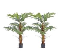 VEVOR Albero Artificiale, Pianta Finta 2 Pezzi Alta 1,22 m Areca Palma Noce di Betel Realistica, Materiale PE di Qualità e Protezione Anti-Ribaltamento, Decorazione per Casa Ufficio Interno ed Esterno