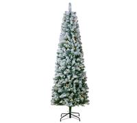 VEVOR Albero di Natale, Albero Artificiale Floccato Preilluminato 1,98 m, Albero Natale per Feste con 250 Luci LED Bianche, 814 Punte Rami, Base in Metallo per Decorazioni per Feste in Casa e Ufficio