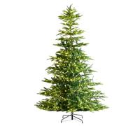 VEVOR Albero di Natale, Albero Natale Artificiale Preilluminato 2,25 m, Albero con Decorazioni Natalizie Complete con 700 Luci LED Bianche Calde, 1319 Punte di Rami, Base in Metallo per Decorazioni