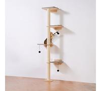 VEVOR Albero per Gatti a 4 Livelli, Set di Mobili da Parete per Gatti 35 x 27 cm con 4 Assi per Saltare, Trespolo per Gatti in Legno di Pino 12 mm Fino a 18,14 kg per Dormire, Giocare, Arrampicarsi