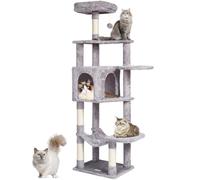 VEVOR Albero per gatti da interno, torre per gatti da 153,9 cm, con condominio per gatti, tiragraffi in sisal, amaca, posatoio superiore, piattaforme di salto, grande centro attività per gatti con