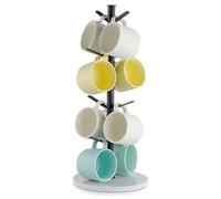 VEVOR Albero Portabicchieri con Base in Marmo, Portatazze da Caffè con 8 Ganci per Bancone, Portabicchieri in Acciaio al Carbonio Migliorato, Portatazzine da Caffè per Bar Cucina Casa, Nero Opaco