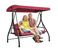 VEVOR Altalena da Cortile a 3 Posti, Altalena Convertibile con Tettuccio Regolabile Veranda Esterna, Cuscino Spesso Rimovibile, Struttura in Acciaio Legato, per Balcone, Giardino, Bordo Piscina