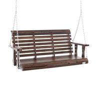 VEVOR Altalena in legno di cedro, 1370x710x600mm, Altalena da patio per cortile giardino, Capacità carico circa 400 kg, con Panca sedia a dondolo catene sospese per uso esterno, marrone