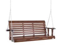VEVOR Altalena in legno di cedro, 1702x710x600mm, Altalena da patio cortile giardino, Capacità carico circa 400 kg, con Panca sedia a dondolo catene sospese per uso esterno, marrone