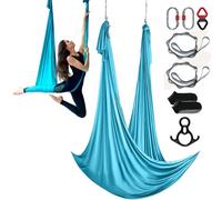 VEVOR Altalena per Yoga e Seta Aerea, 11 Metri, Kit Amaca per Yoga Aerea con Tessuto in Nylon da 100 g/m², Hardware Completo per L'attrezzatura e Guida di Installazione Facile, Blu